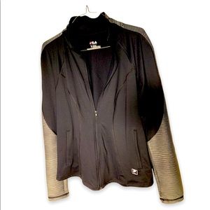 Fila Sport Black track jacket with black/white stripes